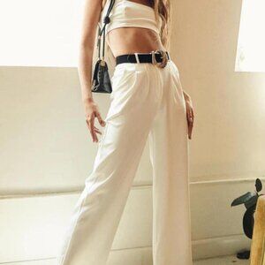 Princess Polly Women's White and Cream Trousers